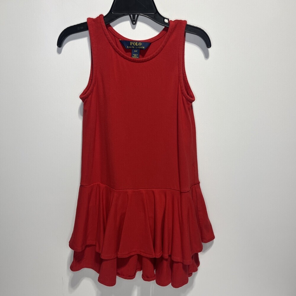 Polo Ralph Lauren Ponte Fit-and-Flare Sleeveless Dress Girls Size 4T Red